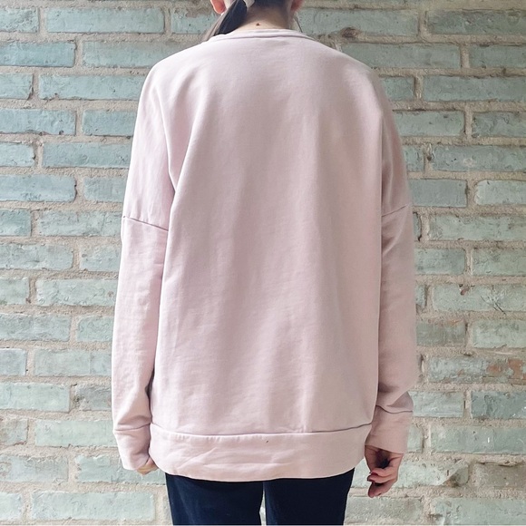 COS Pink Sweatshirt Dusty Rose Oversized Crew Neck Drop Sleeve Sweater - Picture 4 of 14